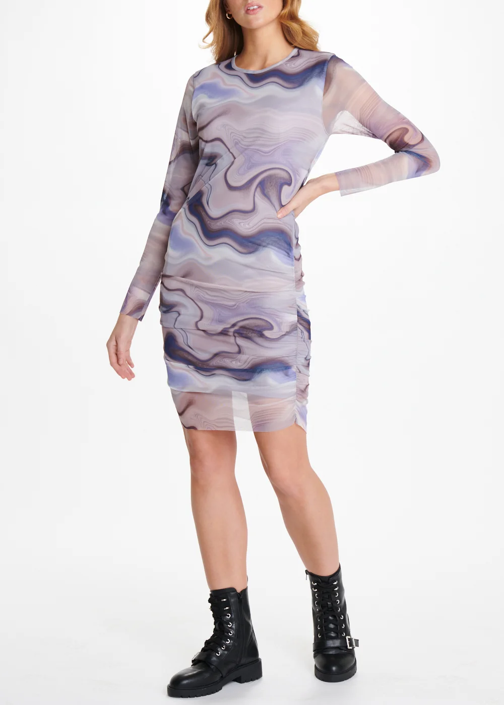 JDY Ota Marble Mesh Dress - 6 Image 2