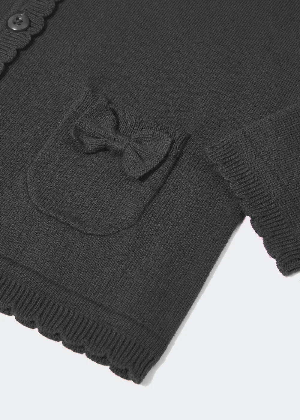 Girls Grey Bow School Cardigan (3-9yrs) - Age 6 Years Image 2