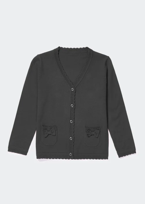 Girls Grey Bow School Cardigan (3-9yrs) - Age 6 Years Image 1
