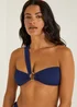 Navy Crinkle One Shoulder Ring Bikini Top - Size 6 Image 1