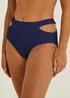 Navy Crinkle Side Cut Out Bikini Bottoms - Size 6 Image 2