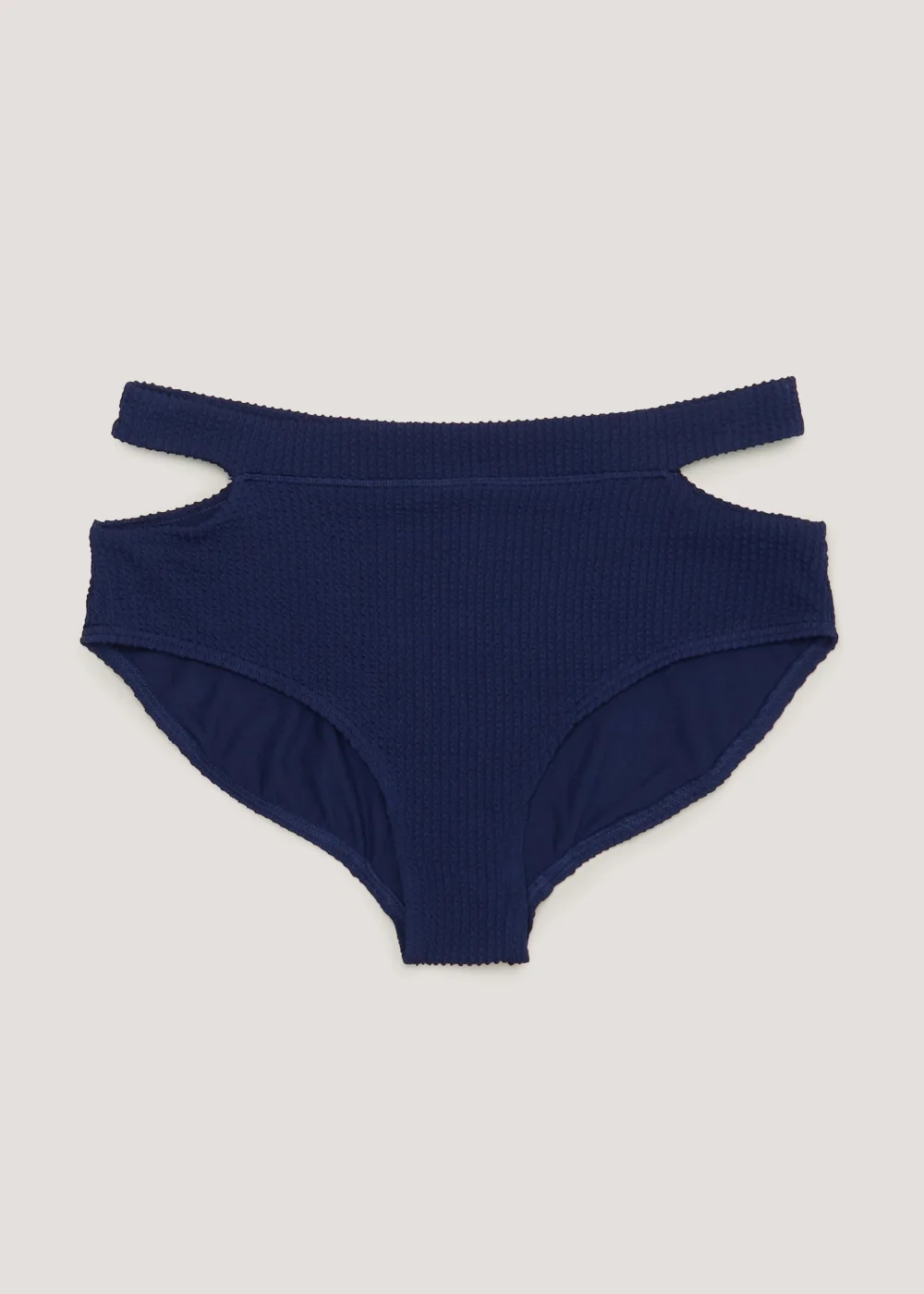 Navy Crinkle Side Cut Out Bikini Bottoms - Size 6 Image 3