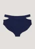 Navy Crinkle Side Cut Out Bikini Bottoms - Size 6 Image 3