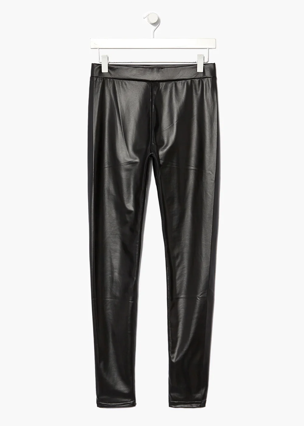 JDY Black PU Leggings - 8 Image 4