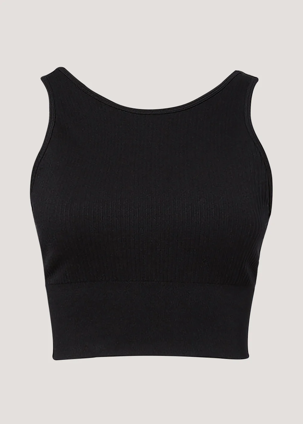 Souluxe Black Ribbed Sports Crop Top - Small Image 5