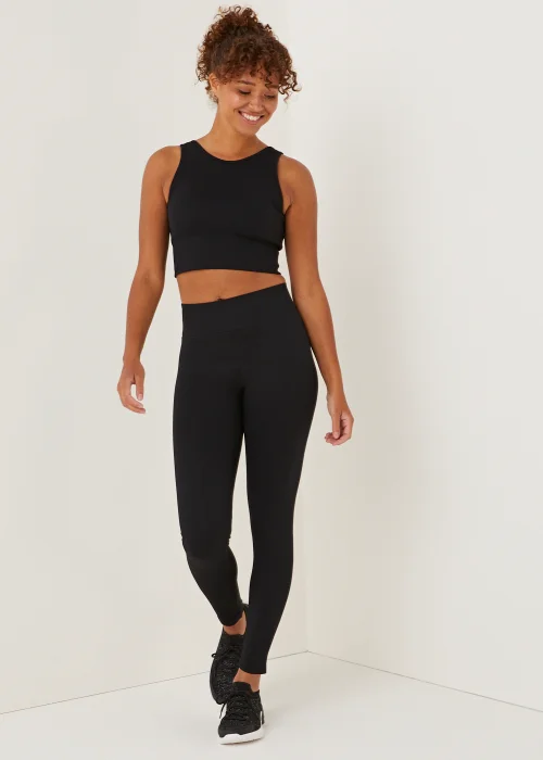 Souluxe Black Ribbed Sports Crop Top - Small Image 4