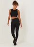 Souluxe Black Ribbed Sports Crop Top - Small Image 4