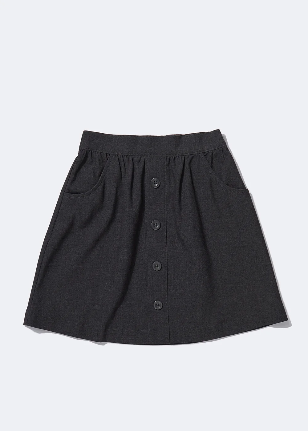 Girls Grey Button Front Elasticated School Skirt (3-13yrs) - 3 Yrs Image 1