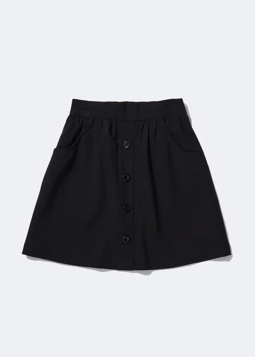 Girls Black Button Front School Skirt (4-13yrs) - 3 Yrs Image 4