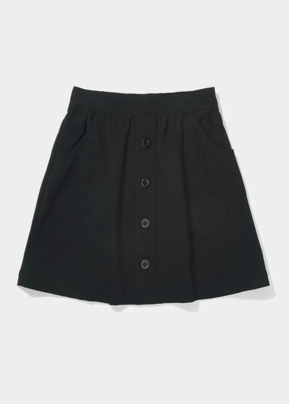 Girls Black Button Front School Skirt (4-13yrs) - 3 Yrs Image 1
