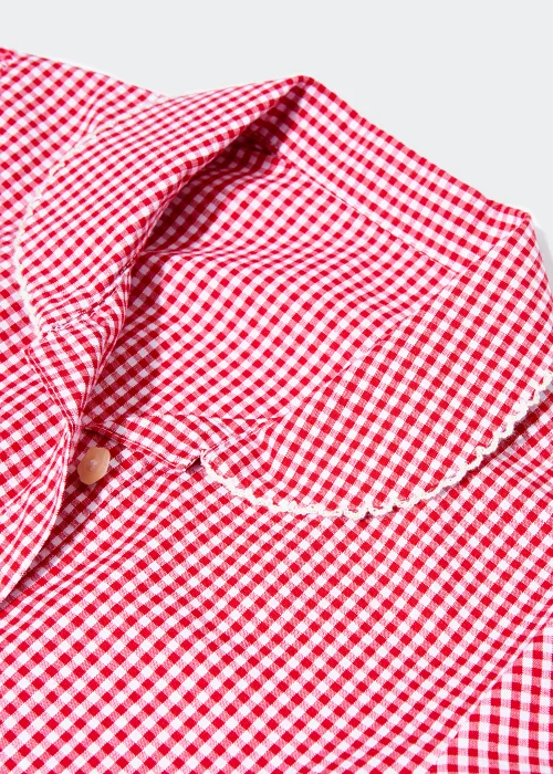 Girls Red Gingham Belted School Dress (3-14yrs) - Age 6 Years Image 2