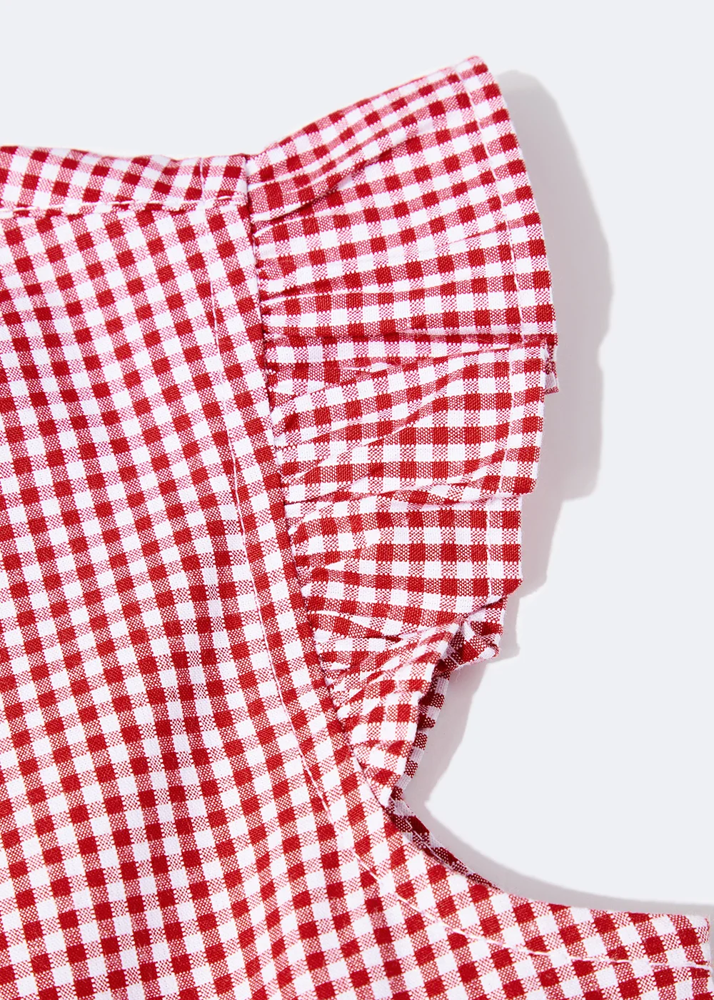 Girls Red Gingham Frill Sleeve School Dress (3-14yrs) - 13 Yrs Image 3