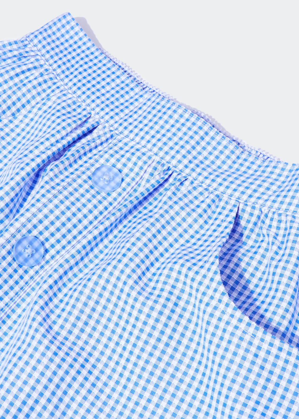 Girls Blue Gingham Button Front School Skirt (4-13yrs) - 6 Yrs Image 2