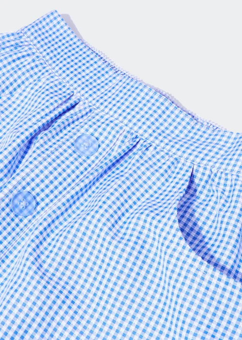 Girls Blue Gingham Button Front School Skirt (4-13yrs) - 6 Yrs Image 2