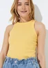 Yellow High Neck Ribbed Vest Top - Size 8 Image 4