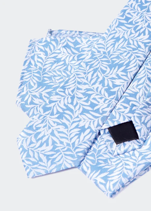 Taylor & Wright Blue Leaf Tie & Pocket Square Set - One Size Image 2