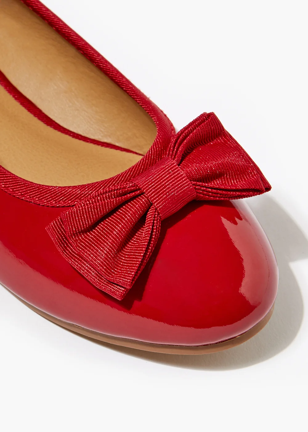 Girls Red Bow Ballet Flats (Younger 10-Older 5) - Size 3 Image 2