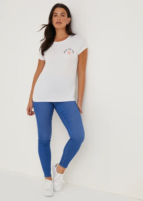 White Slogan T-Shirt - Small Image 3