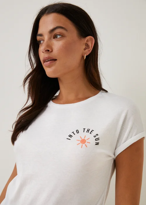 White Slogan T-Shirt - Small Image 5