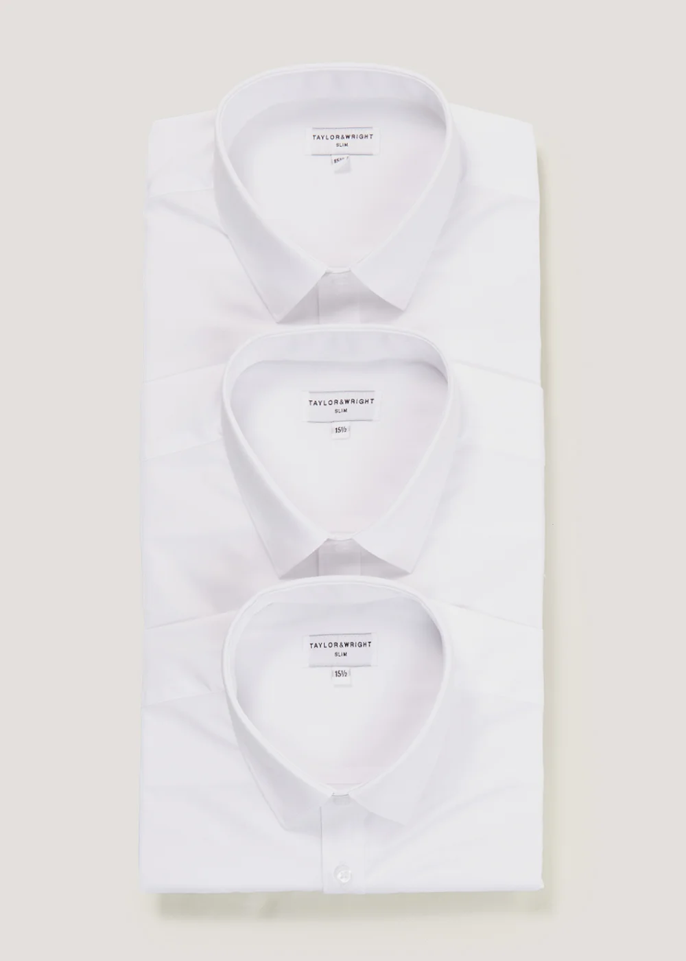 Taylor & Wright 3 Pack White Easy Care Slim Fit Shirts - 14 Collar Image 1