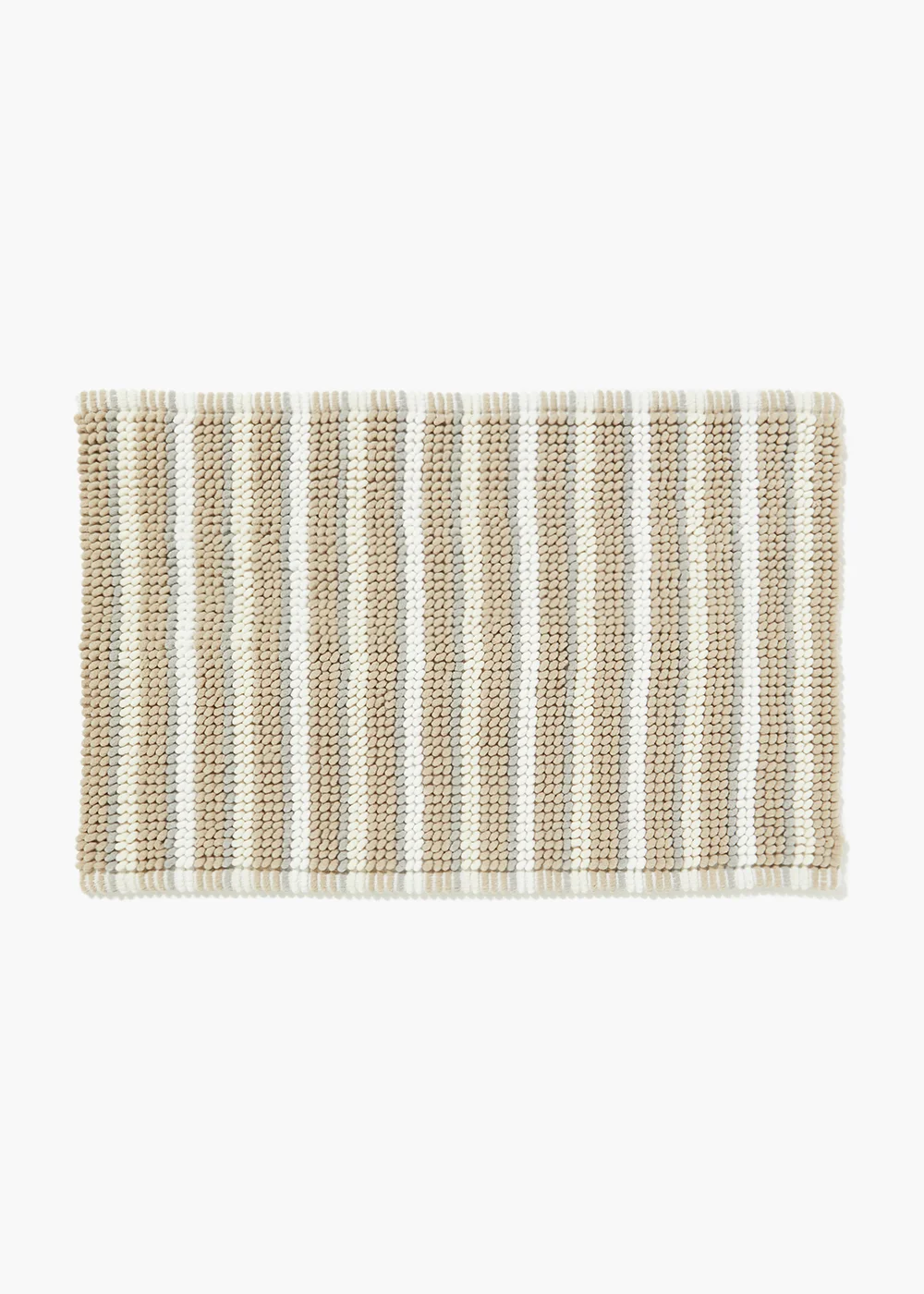Natural Stripe Chenille Bath Mat Image 1