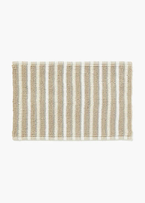 Natural Stripe Chenille Bath Mat Image 1