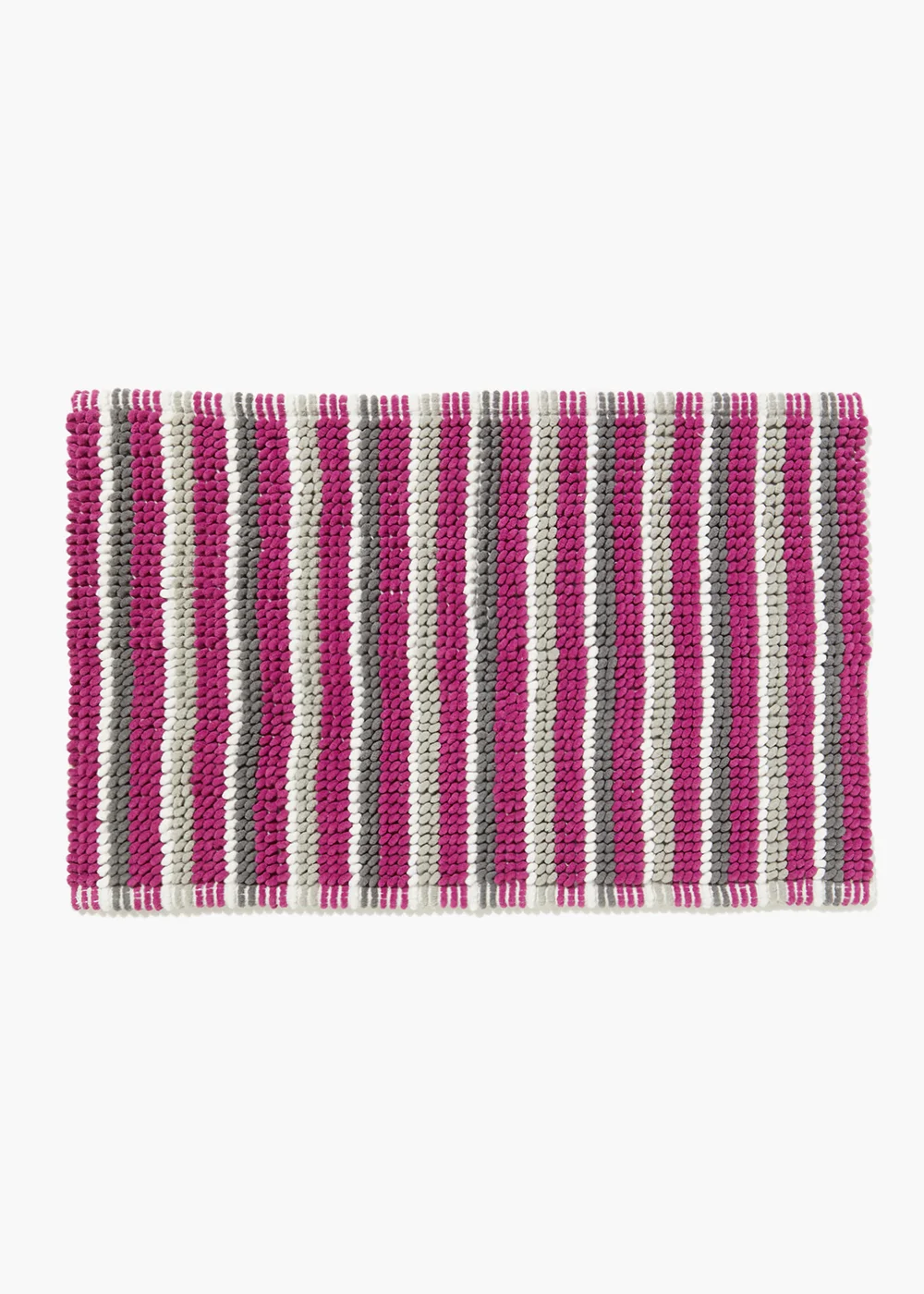 Pink Stripe Chenille Bath Mat (50cm x 80cm) Image 1