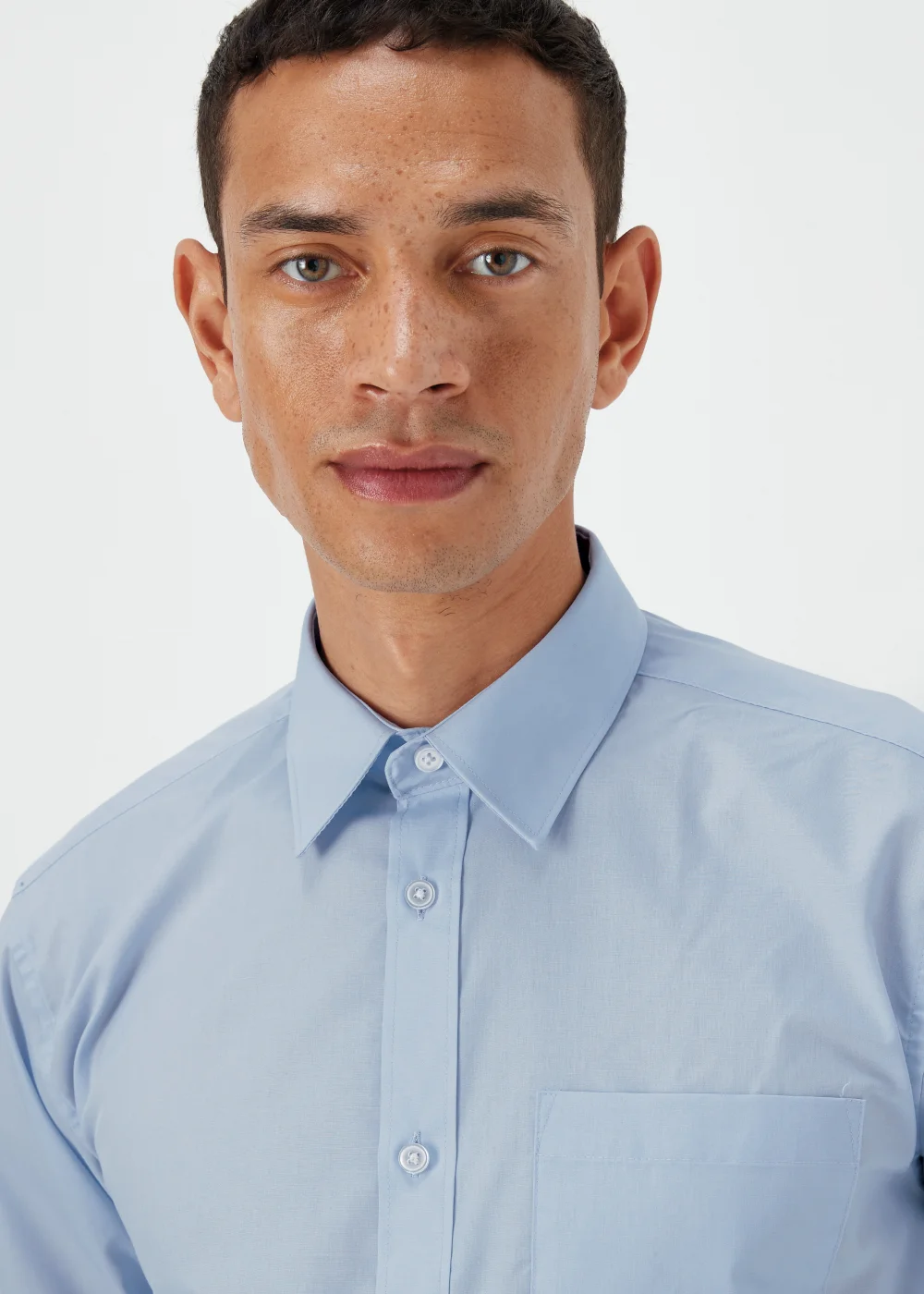 Taylor & Wright Blue Easy Care Regular Fit Short Sleeve Shirt - 14.5 Collar Image 3