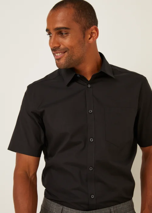 Taylor & Wright Black Easy Care Regular Fit Short Sleeve Shirt - 14.5 Collar Image 4