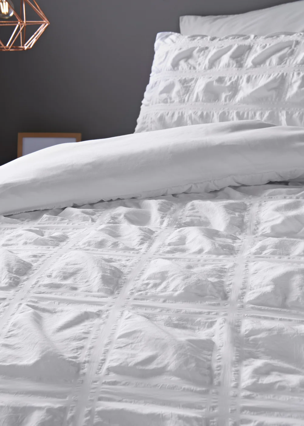 White Seersucker Duvet Cover - Double Image 3