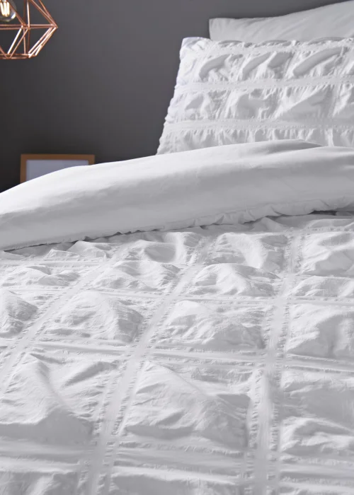 White Seersucker Duvet Cover - Double Image 3