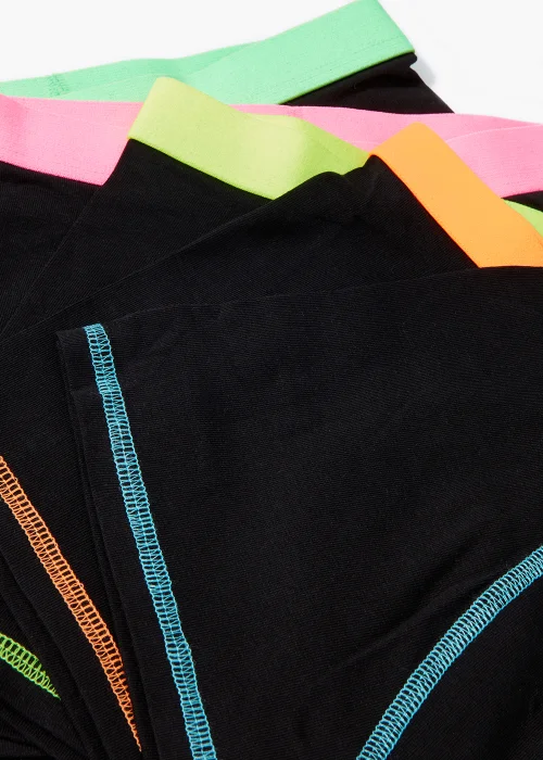 Boys 5 Pack Black Neon Trunks (2-16yrs) - 2-3 Yrs Image 2