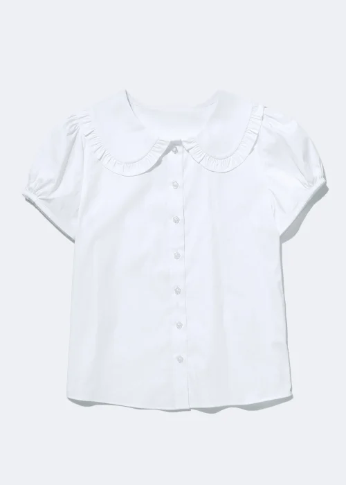 Girls White Frill Collar School Blouse (8-16yrs) - 8 Yrs Image 1