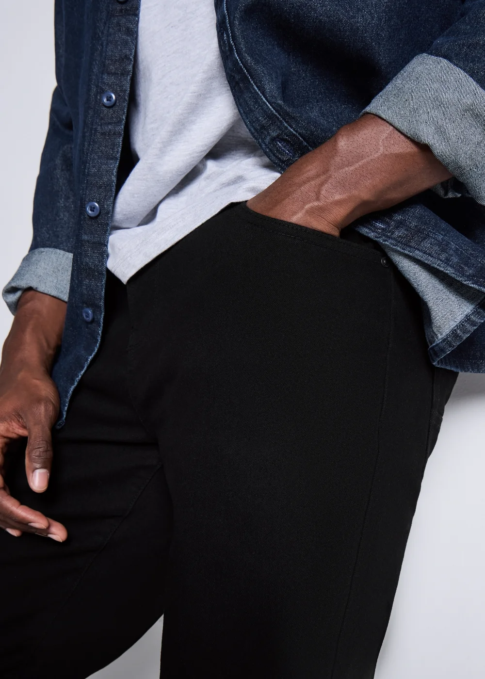 Black Stretch Slim Fit Jeans - 36 S Image 4