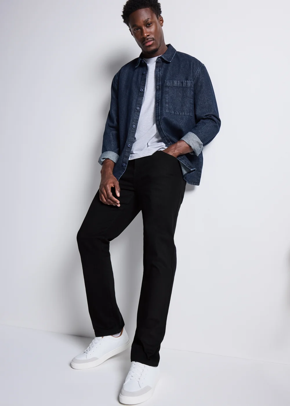 Black Stretch Slim Fit Jeans - 36 S Image 2