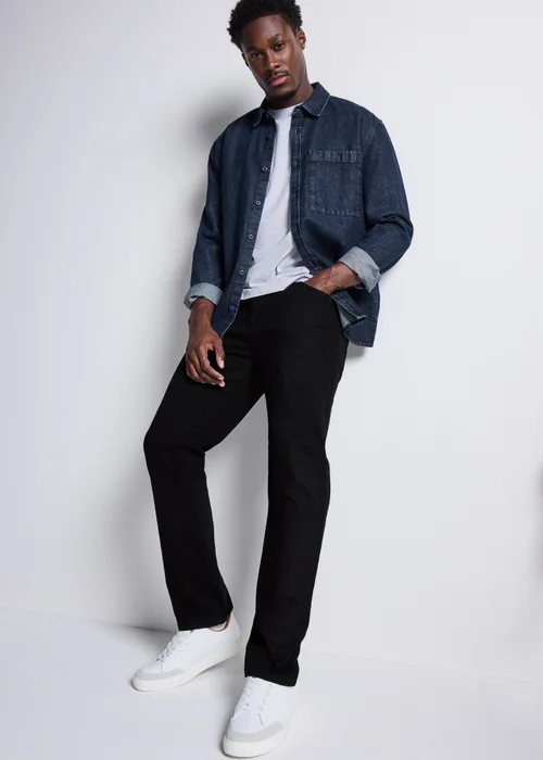 Black Stretch Slim Fit Jeans - 36 S Image 2
