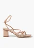 Head Over Heels Nude Knotted Block Heels - Size 3 Image 1