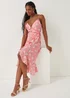 Be Beau Pink Floral Mock Wrap Midi Dress - 6 Image 5