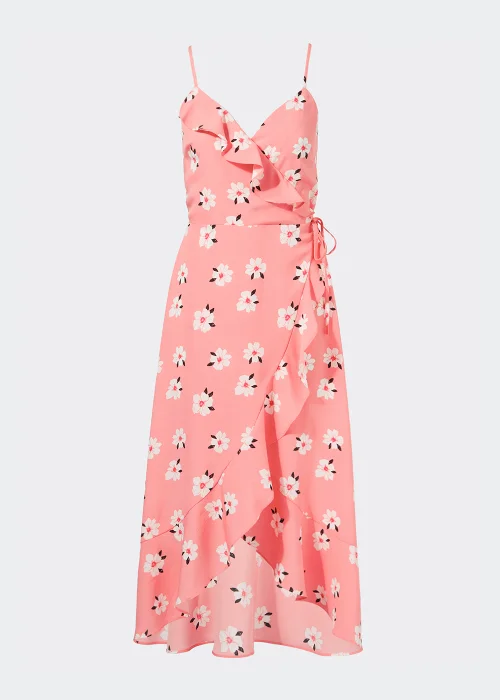 Be Beau Pink Floral Mock Wrap Midi Dress - 6 Image 3