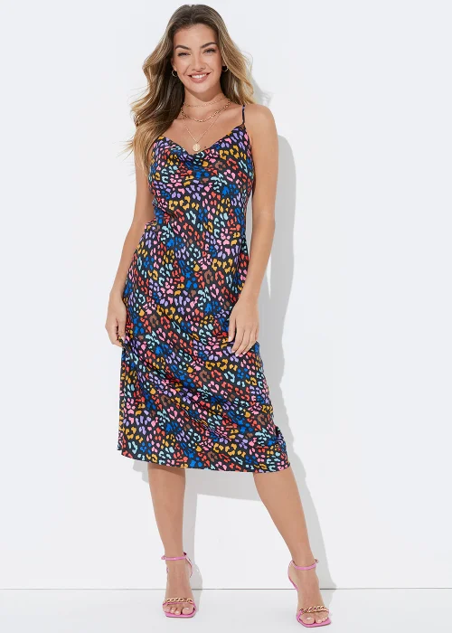 Be Beau Leopard Print Cowl Neck Midi Dress - 6 Image 1