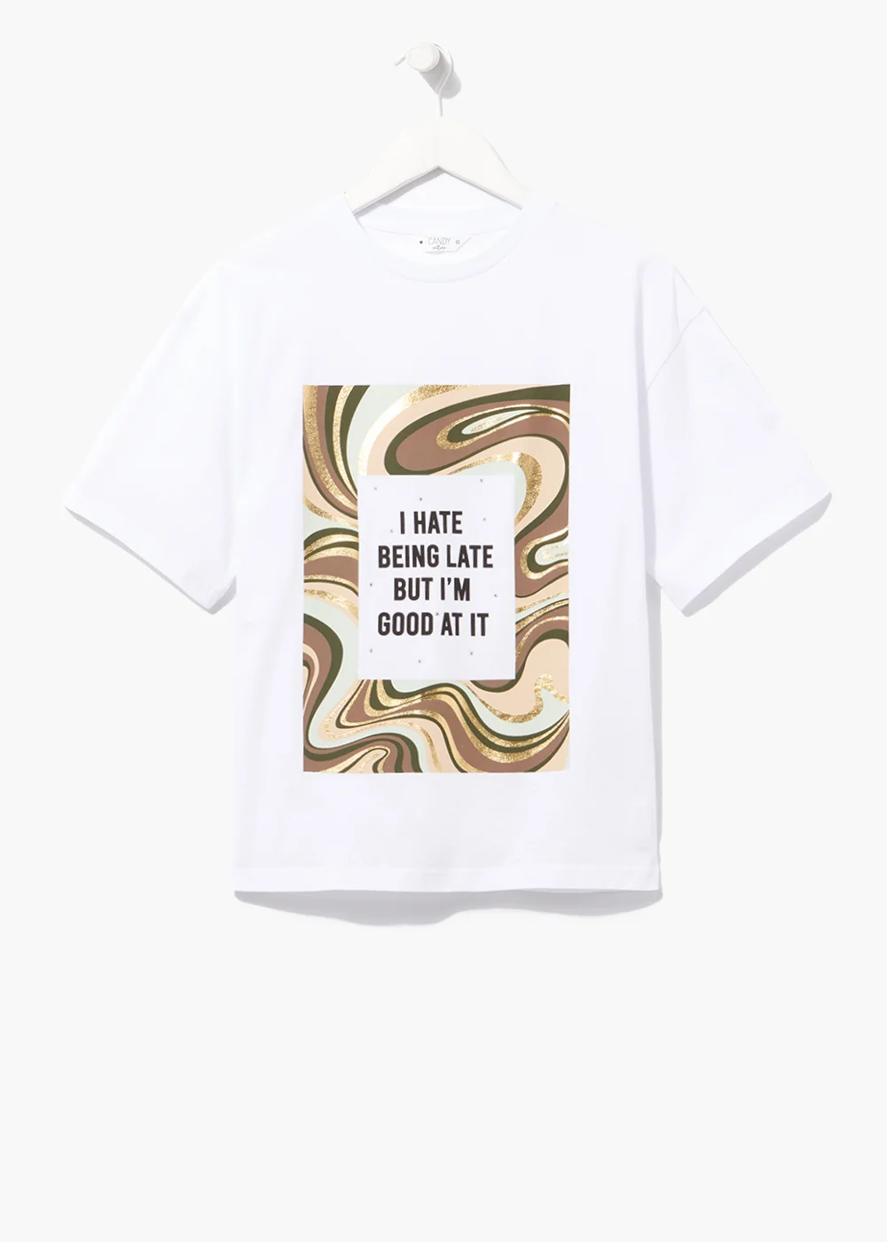 Girls Candy Couture Swirl Slogan T-Shirt (9-16yrs) - Age 9 Years Image 1