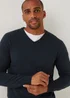 Navy Soft Touch V-Neck Jumper - Small Image 3