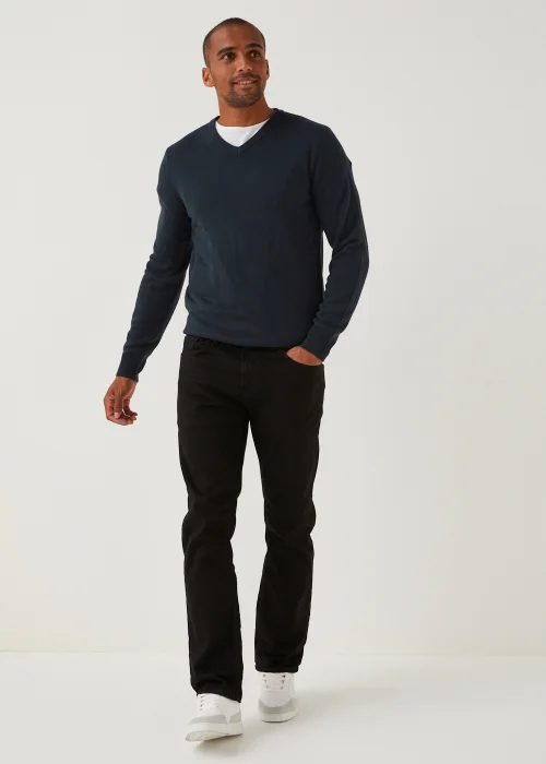Navy Soft Touch V-Neck Jumper - Small Image 4