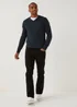 Navy Soft Touch V-Neck Jumper - Small Image 4