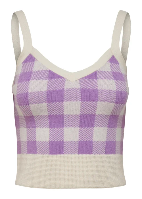 JDY Lilac Jacquard Vest Top - S - UK 8 Image 3