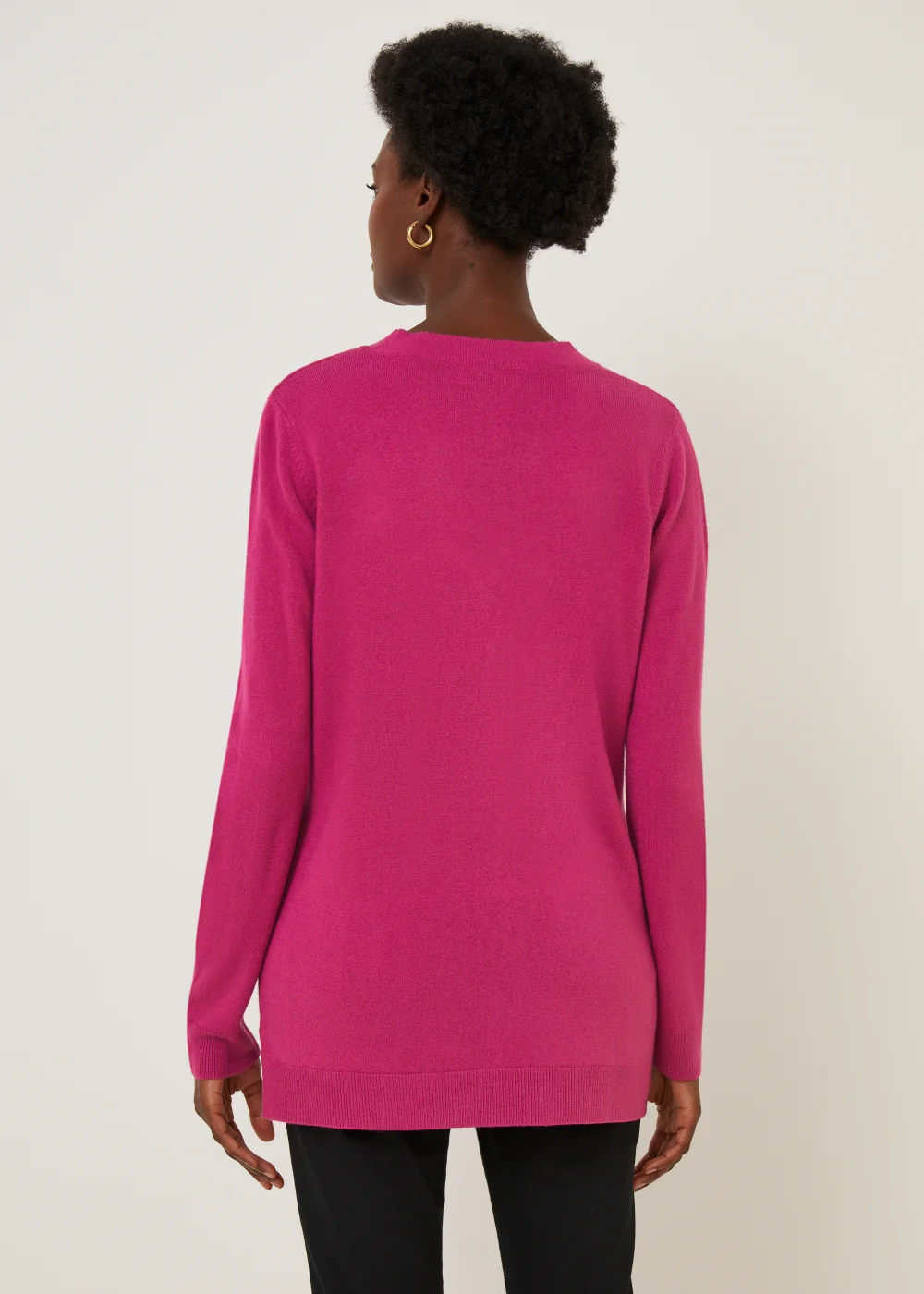 Bright Pink Super Soft V-Neck Jumper - 8 Image 5