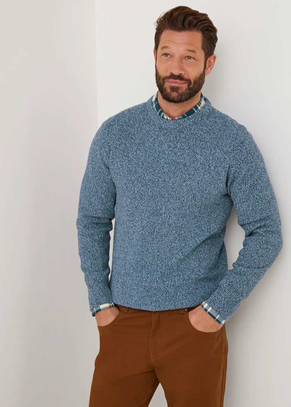 Lincoln Blue 7 Gauge Knit Jumper - Small Image 1