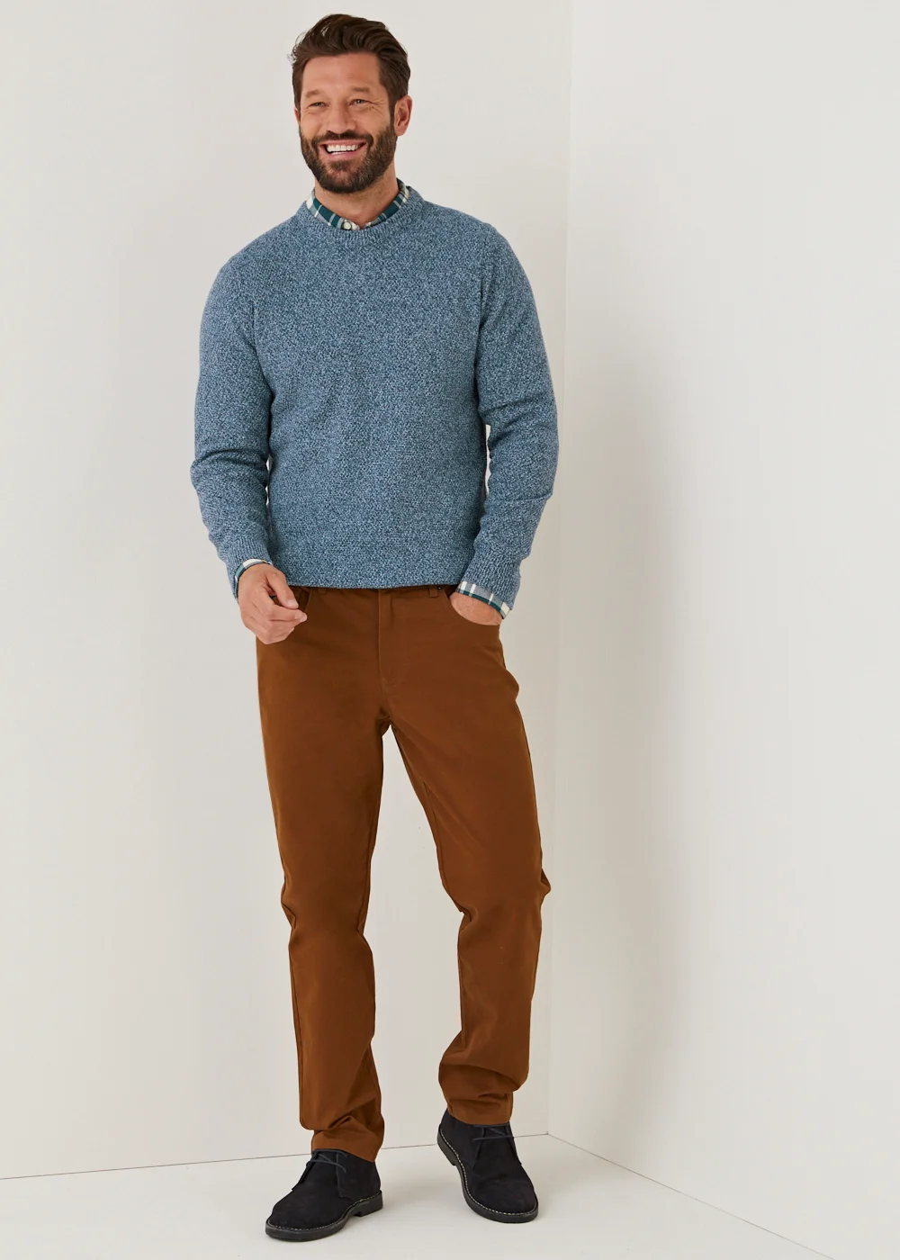 Lincoln Blue 7 Gauge Knit Jumper - Small Image 5