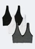 3 Pack Seam Free Ribbed Crop Tops - S Image 5