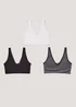 3 Pack Seam Free Ribbed Crop Tops - S Image 1